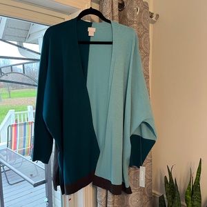 Chicos XL colorblocked sweater in shades of blue